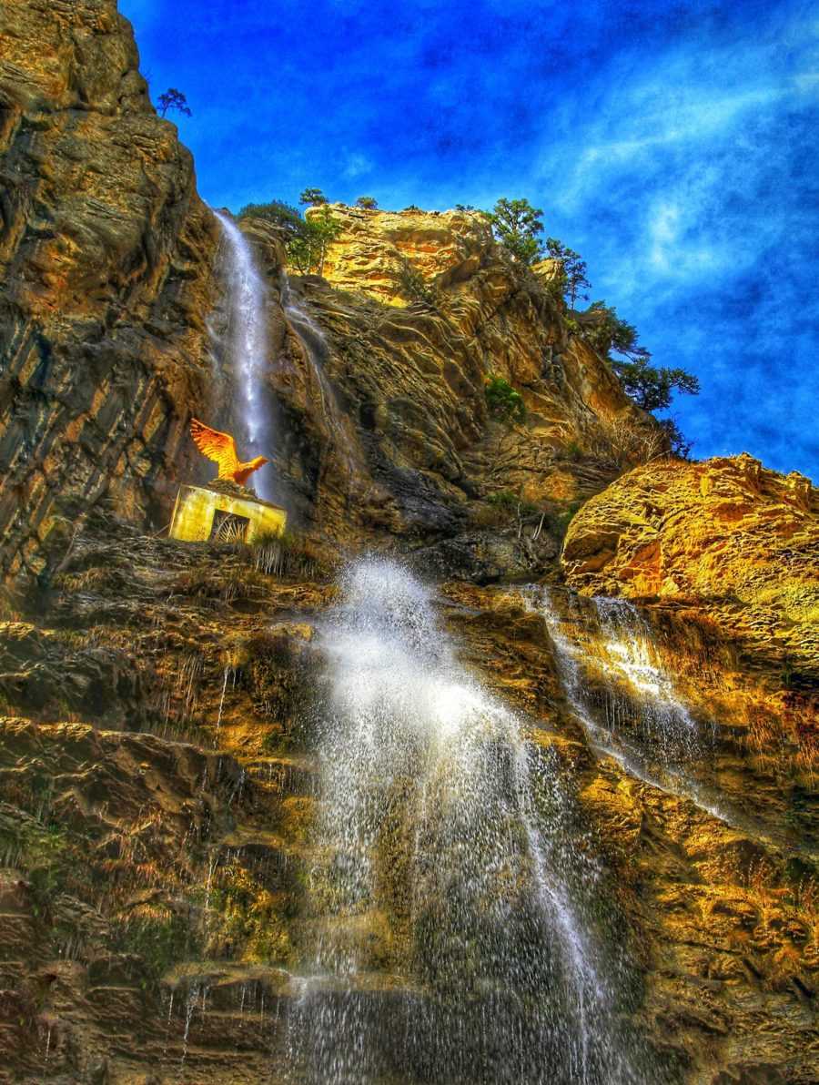 Самый высокий водопад крыма название. Водопад Учан-Су. Водопад "Учан-Су". Ялта, Крым.. Учан Су Ялта. Учал Су водопад Ялта.