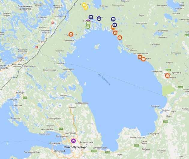 Новая ладога на карте. Карта СПБ И Ладожского озера. Ладожское озеро на карте Санкт-Петербурга. Маршрут вокруг Ладоги. Карелия вокруг Ладожского озера.