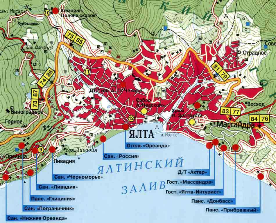 Достопримечательности юбк на карте с описанием и фото