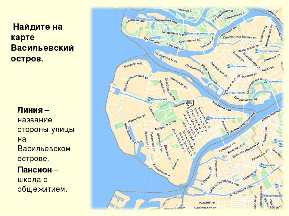 Линии васильевского острова на карте