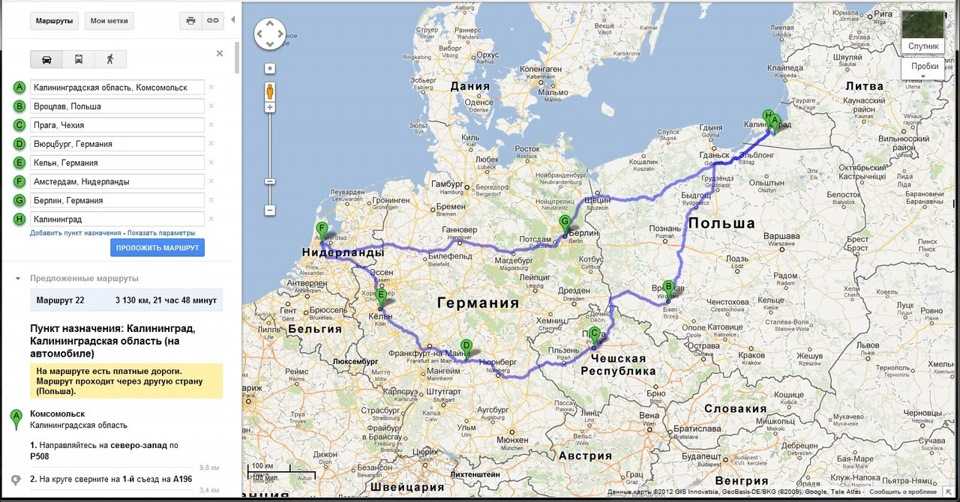9 калининграде маршрут. Калининград и Германия на карте. Калининград Польша Германия карта. Польша и Калининград на карте. Путь из Германии до Калининграда на карте.