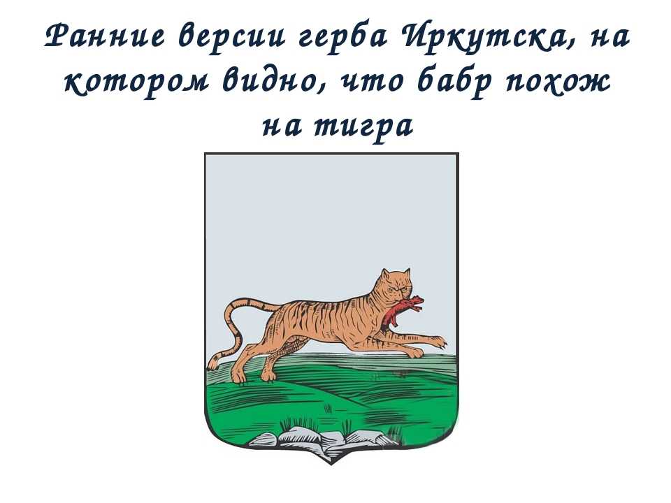 Животное на гербе иркутска. Бабр герб Иркутской области. Бабр Иркутск герб. История герба Иркутска. Герб Иркутска рисунок.