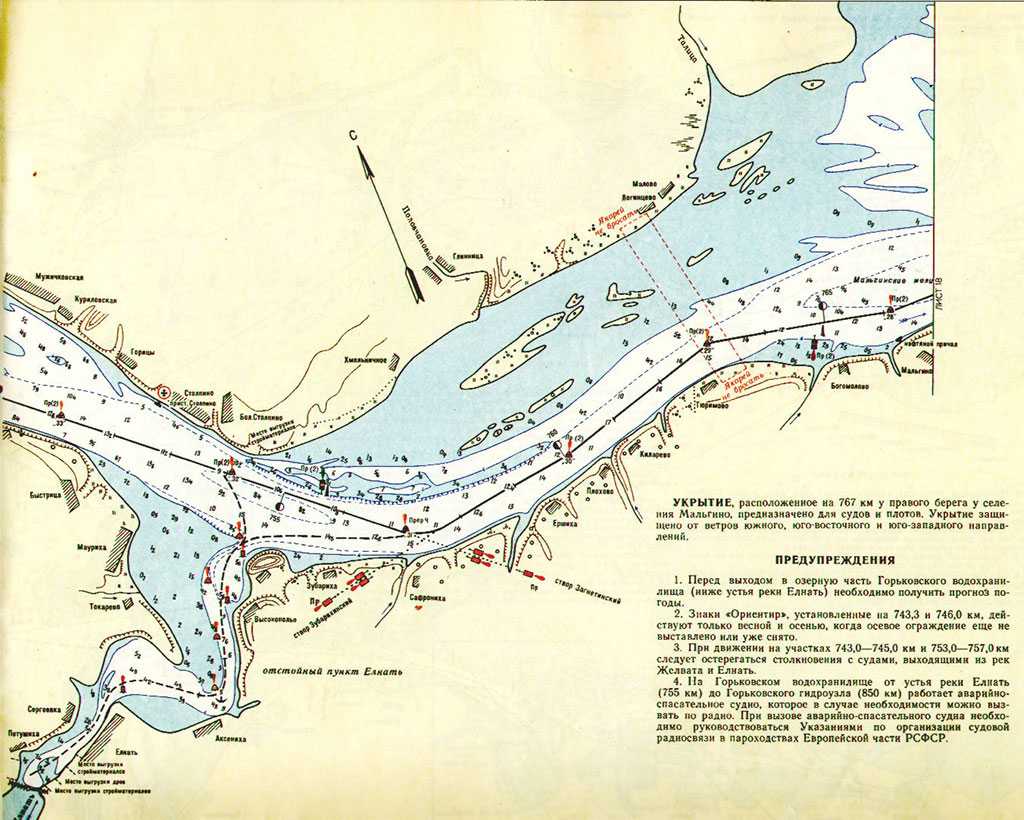 Карта побережья горьковского моря