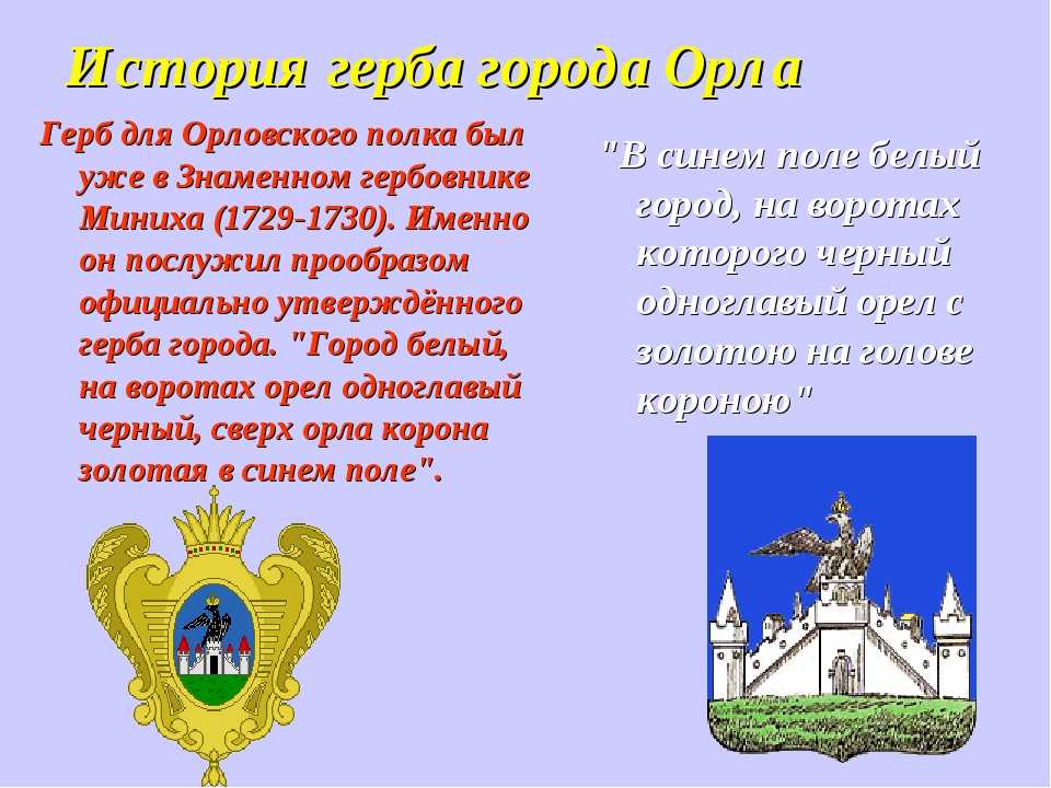 Проект о городе орел