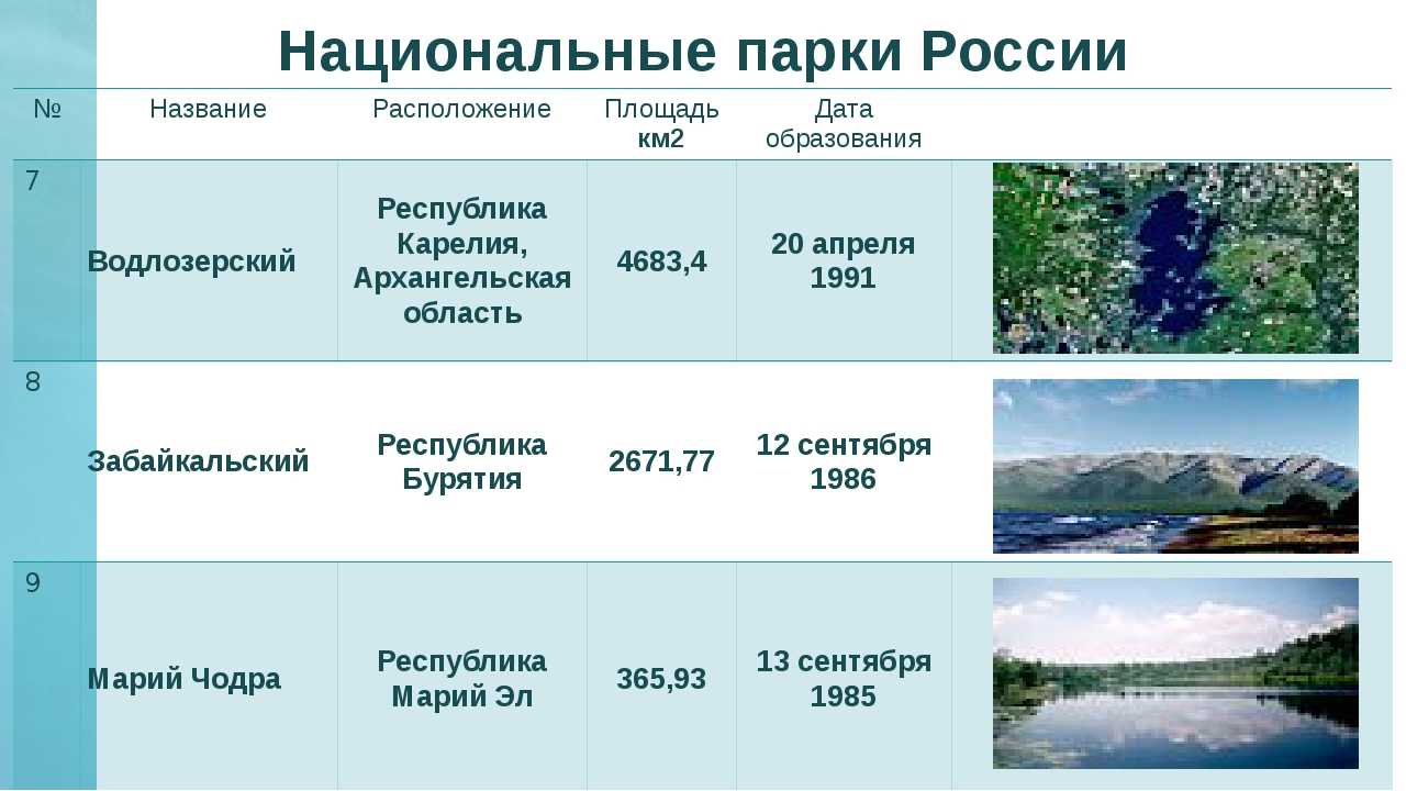 Заповедники и парки россии