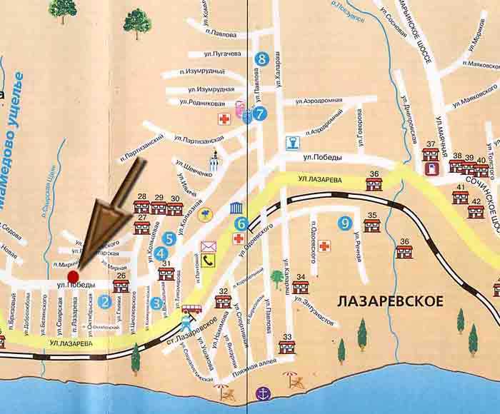 Карта поселка лоо