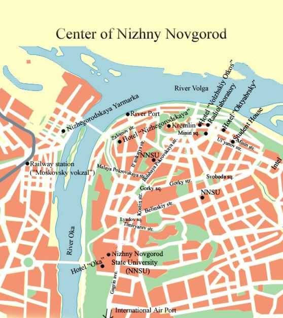 Карта центра н новгорода