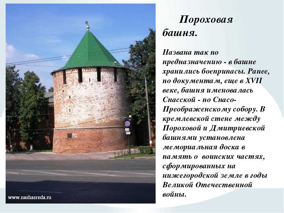 Башни нижегородского кремля названия по порядку и фото схема