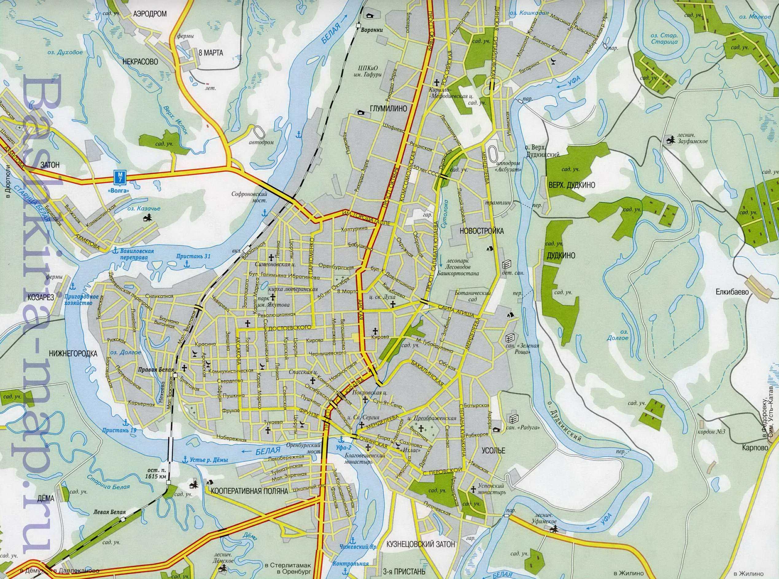 Показать карту города уфы